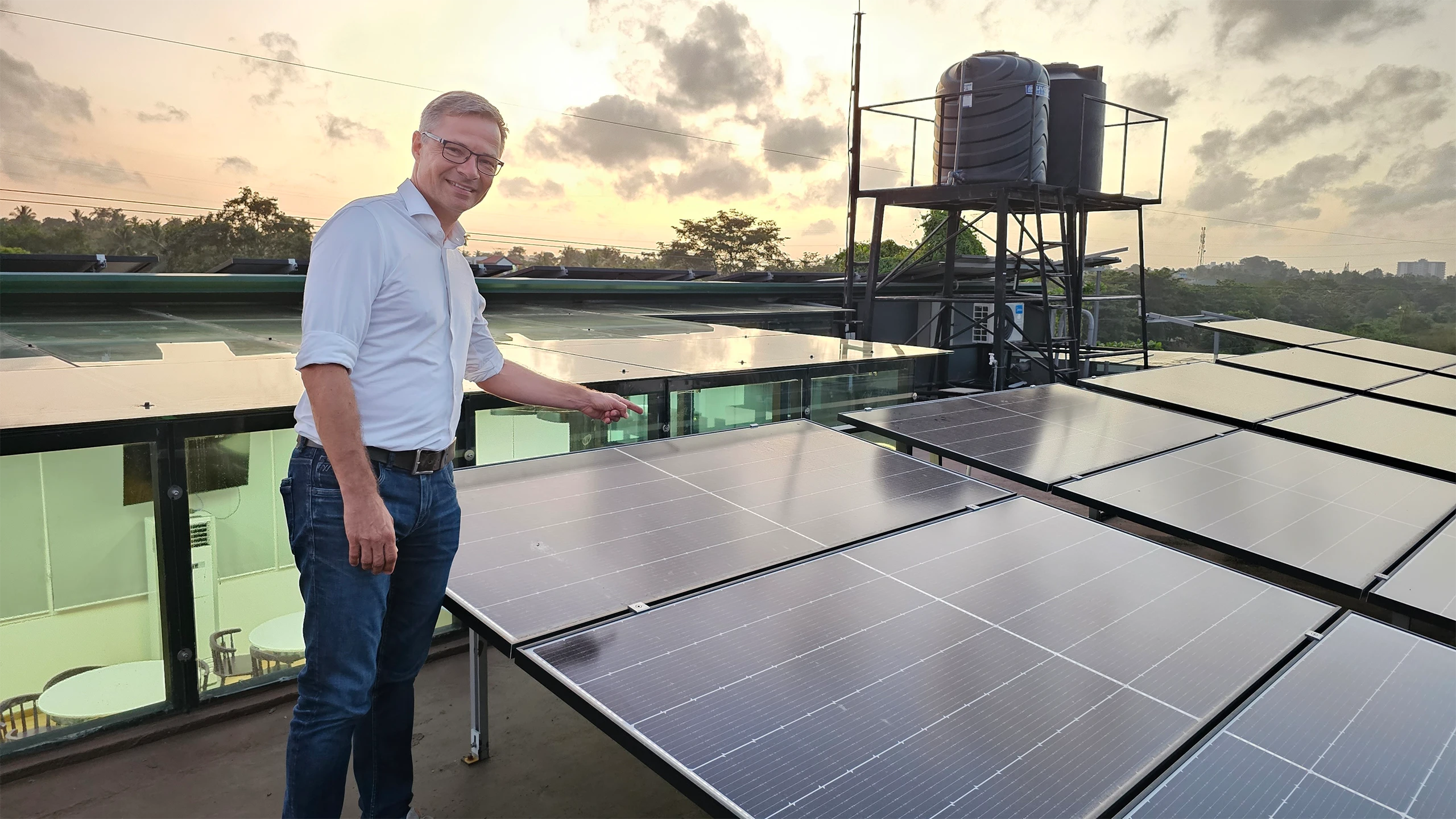 CEO Robert on top of our office in Malabe