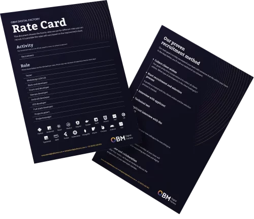 Rate Card - OBM Digital Factory mockup